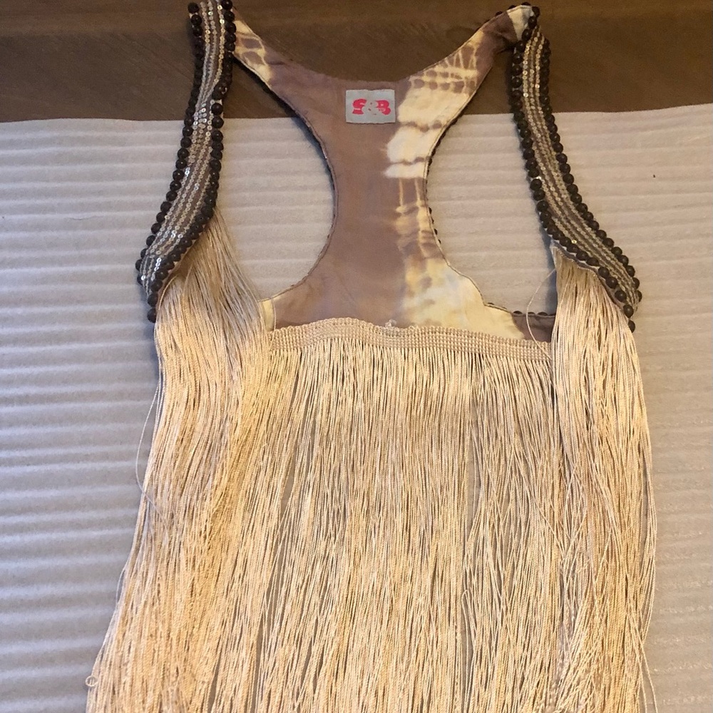 SASS & BIDE STUDDED TIE DYE FRINGE VEST NEW $185